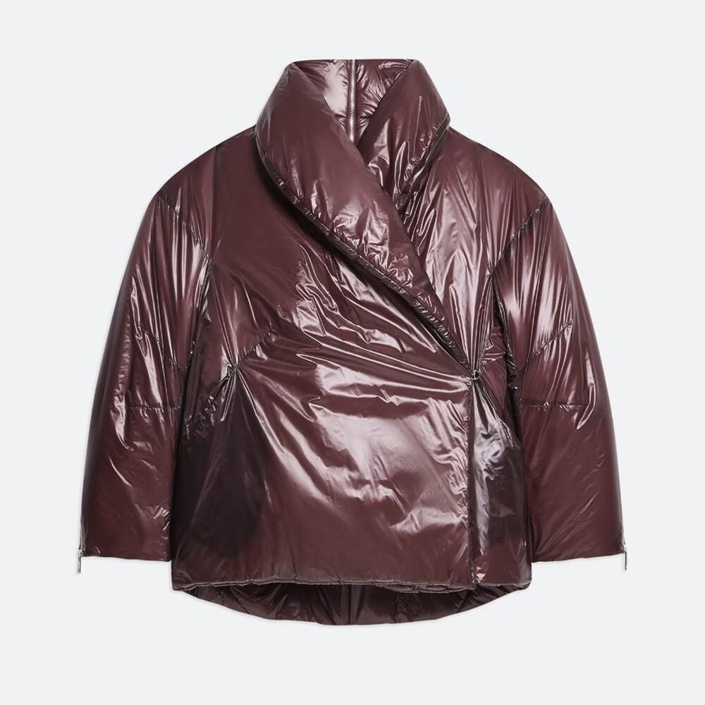 NWT Helmut Lang APEX Cocoon Puffer Jacket Down Burgundy Glossy $995 - Size XL